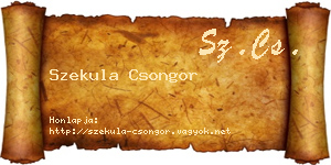 Szekula Csongor névjegykártya
